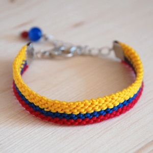 Colombian flag wayuu bracelet, Colombian jewelry, Friendship bracelet, Colombia bracelet, Country symbol, Colombian bracelet, Colombia flag image 2