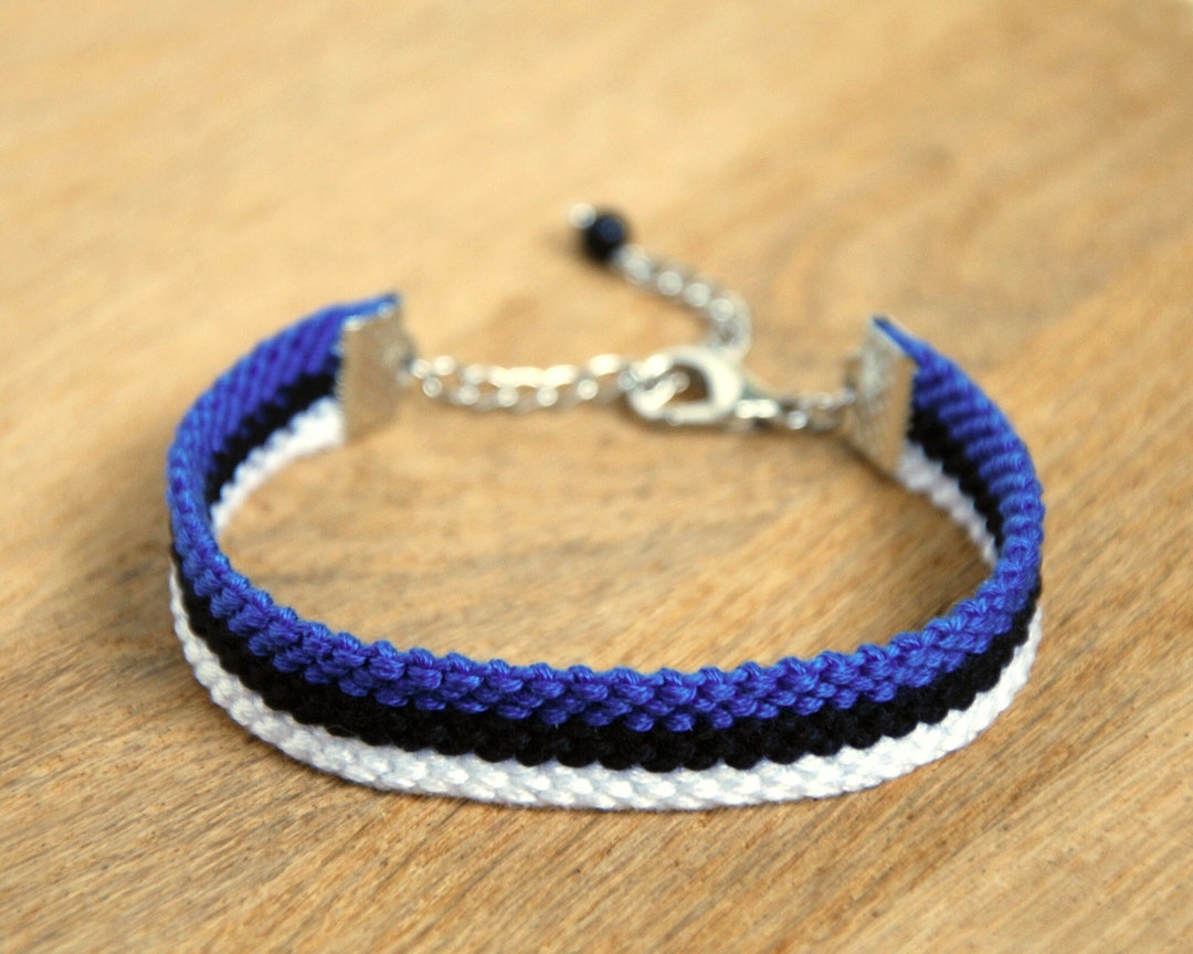 Estonian Flag Friendship Bracelet, Flag of Estonia Jewelry Etsy
