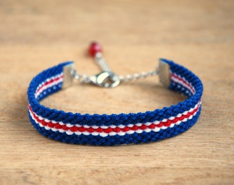 Iceland flag bracelet, Nordic friendship bracelet