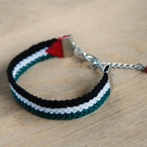 Palestine flag bracelet, Adjustable palestinian flag friendship bracelet image 3