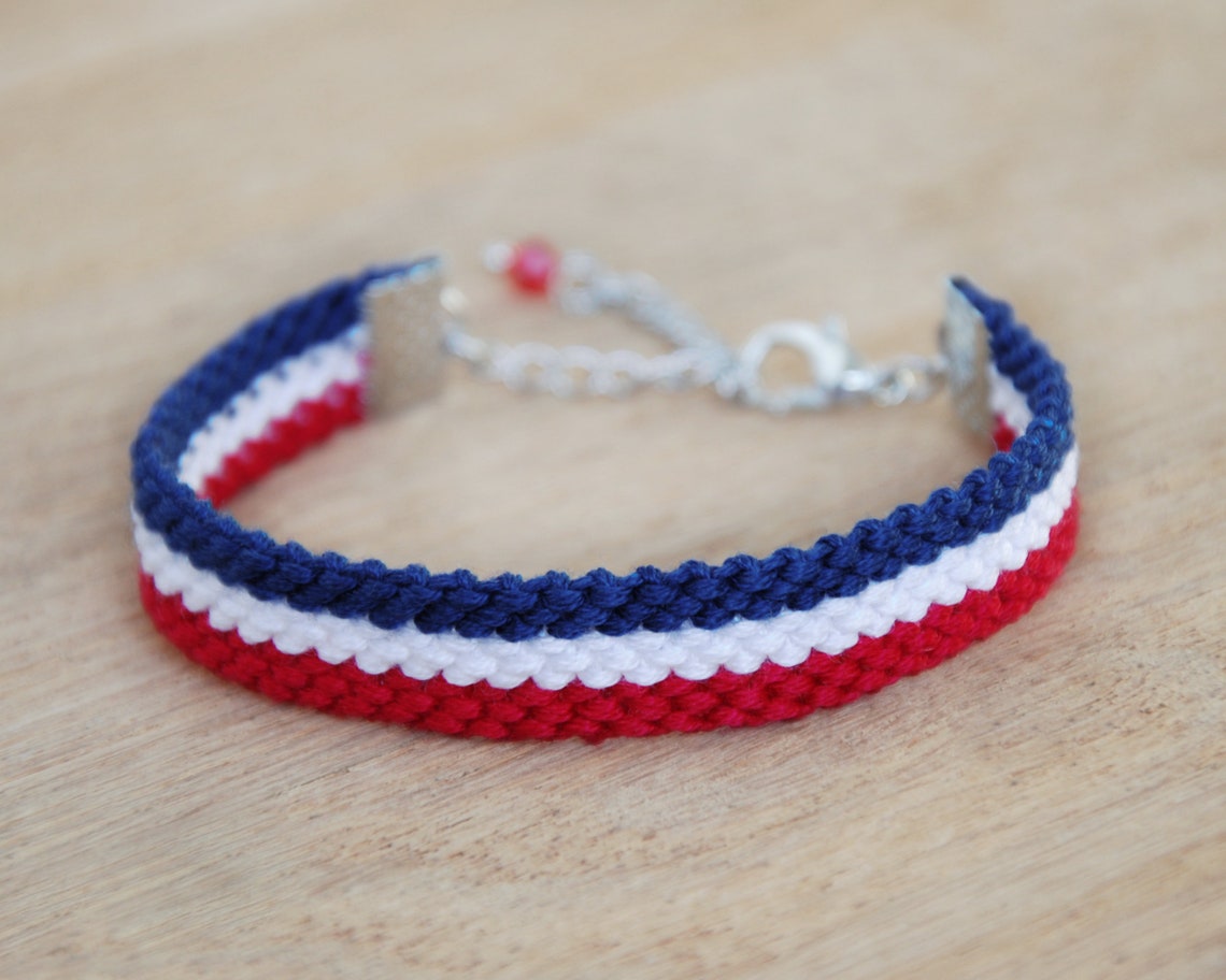 French Flag Bracelet Paris Bracelet Friendship Bracelet Etsy