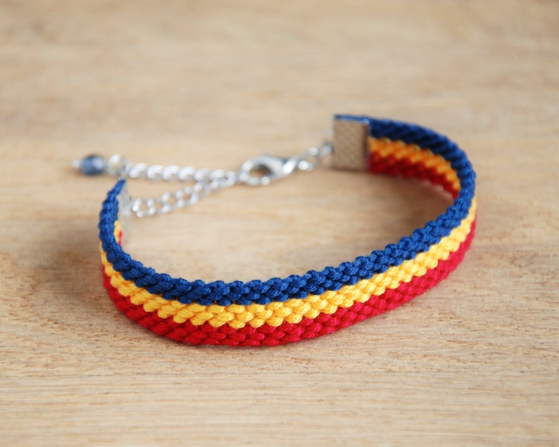 Romanian flag friendship bracelet, Flag of Romania bracelet image 6