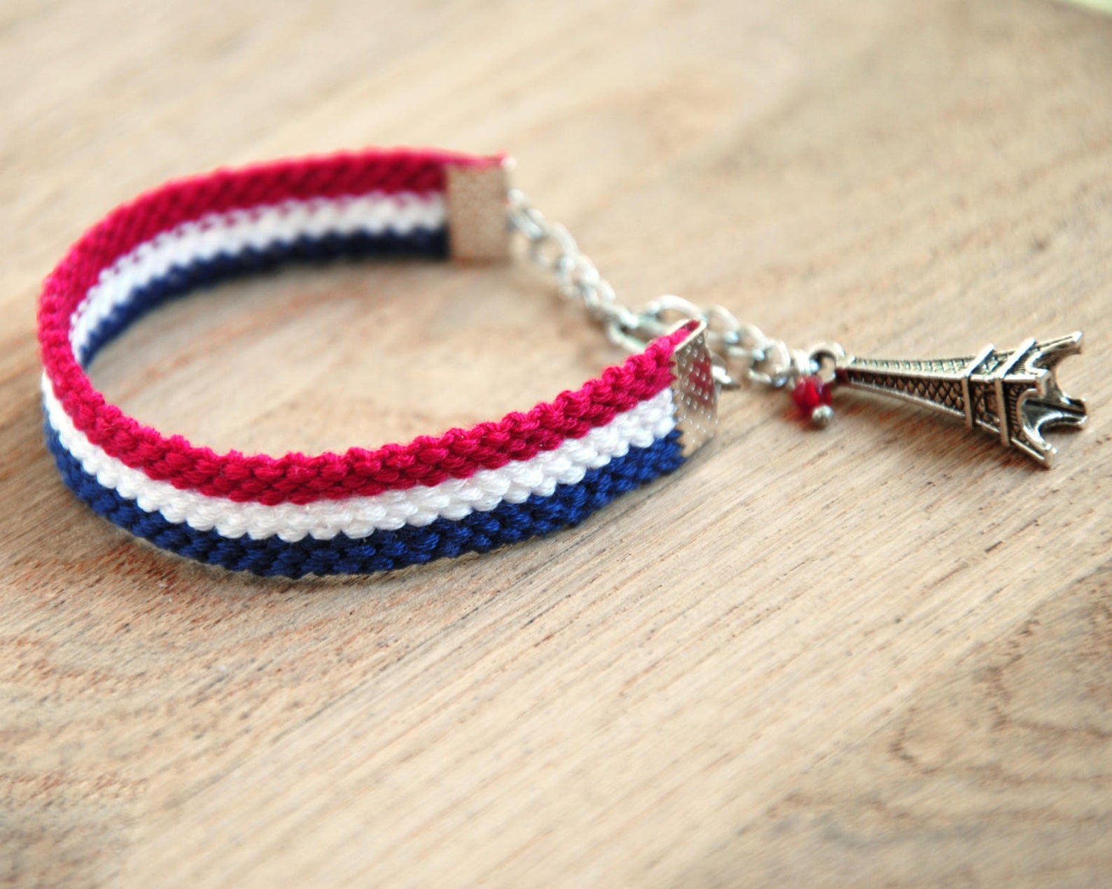 French Flag Bracelet Paris Bracelet Friendship Bracelet Etsy