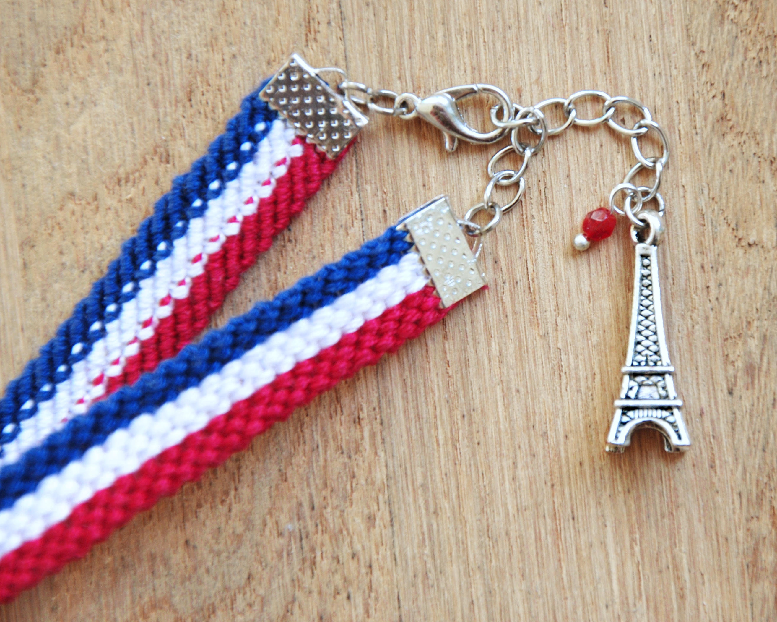 French Flag Bracelet Paris Bracelet Friendship Bracelet Etsy