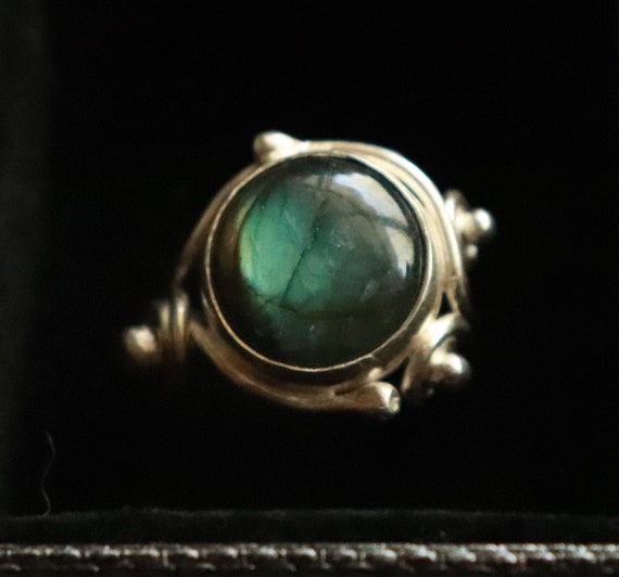 Statement Band Spiral Ring Sterling Silver Ring Artisan Labradorite Ring Statement Ring Artemisjewellery Semi Precious Gemstone Jewel