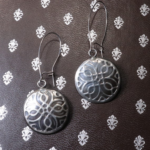 Oxidized Silver Shield Earrings Oxidized Silver Shield Earrings