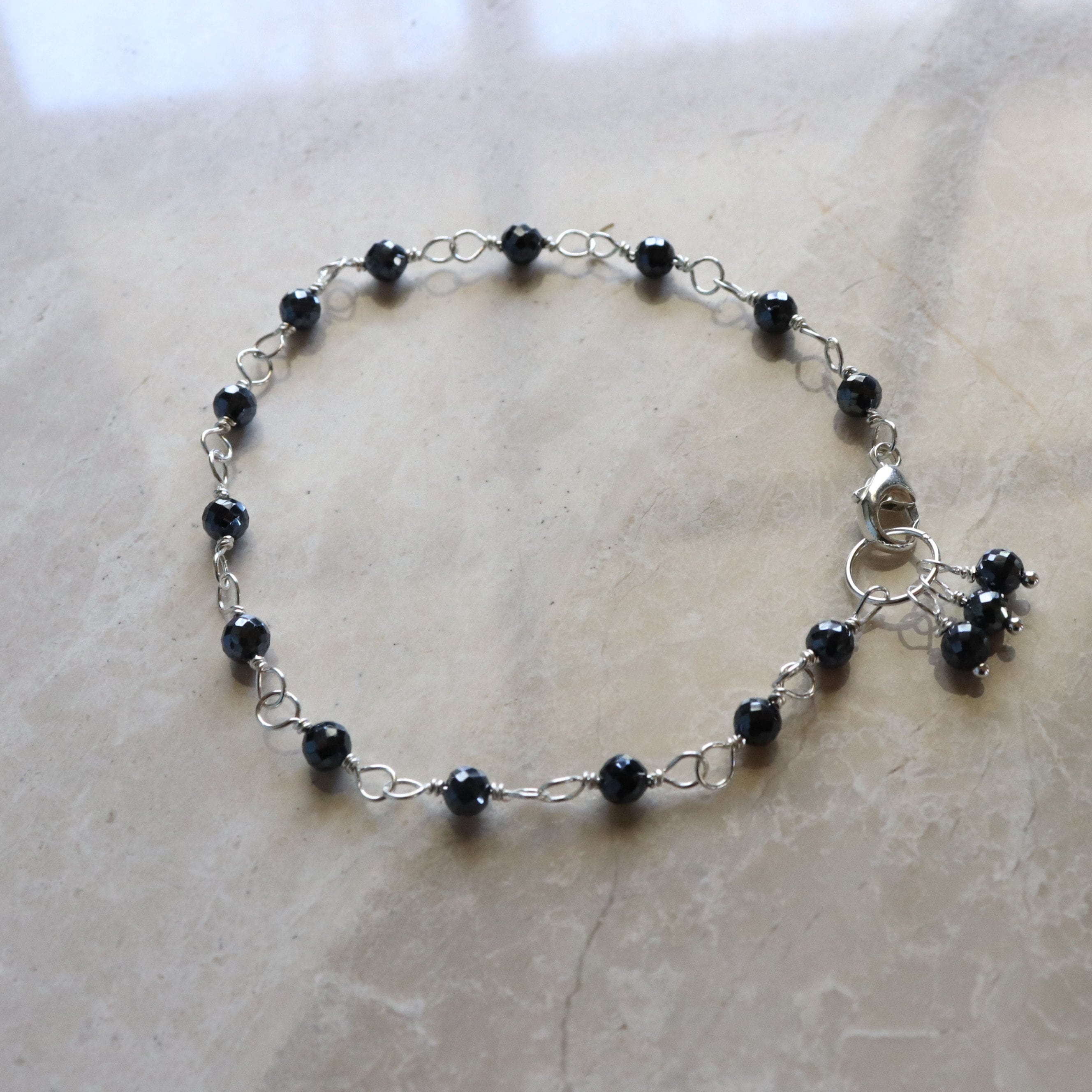 Black Beaded Georgette Baffle