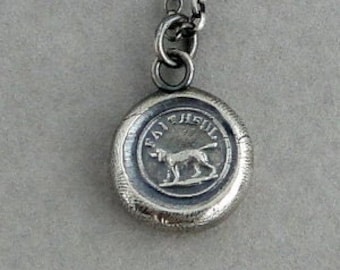 Faithfu dogl - Wax Seal Necklace - Faithful Friend, Loyalty, Devotion,  Dog Friendship Necklace.