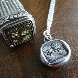 Destiny separates us in vain...... antique wax seal pendant, sterling silver