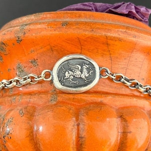 Welsh Dragon chain bracelet.  Choose your size.  Solid sterling silver chain bracelet.