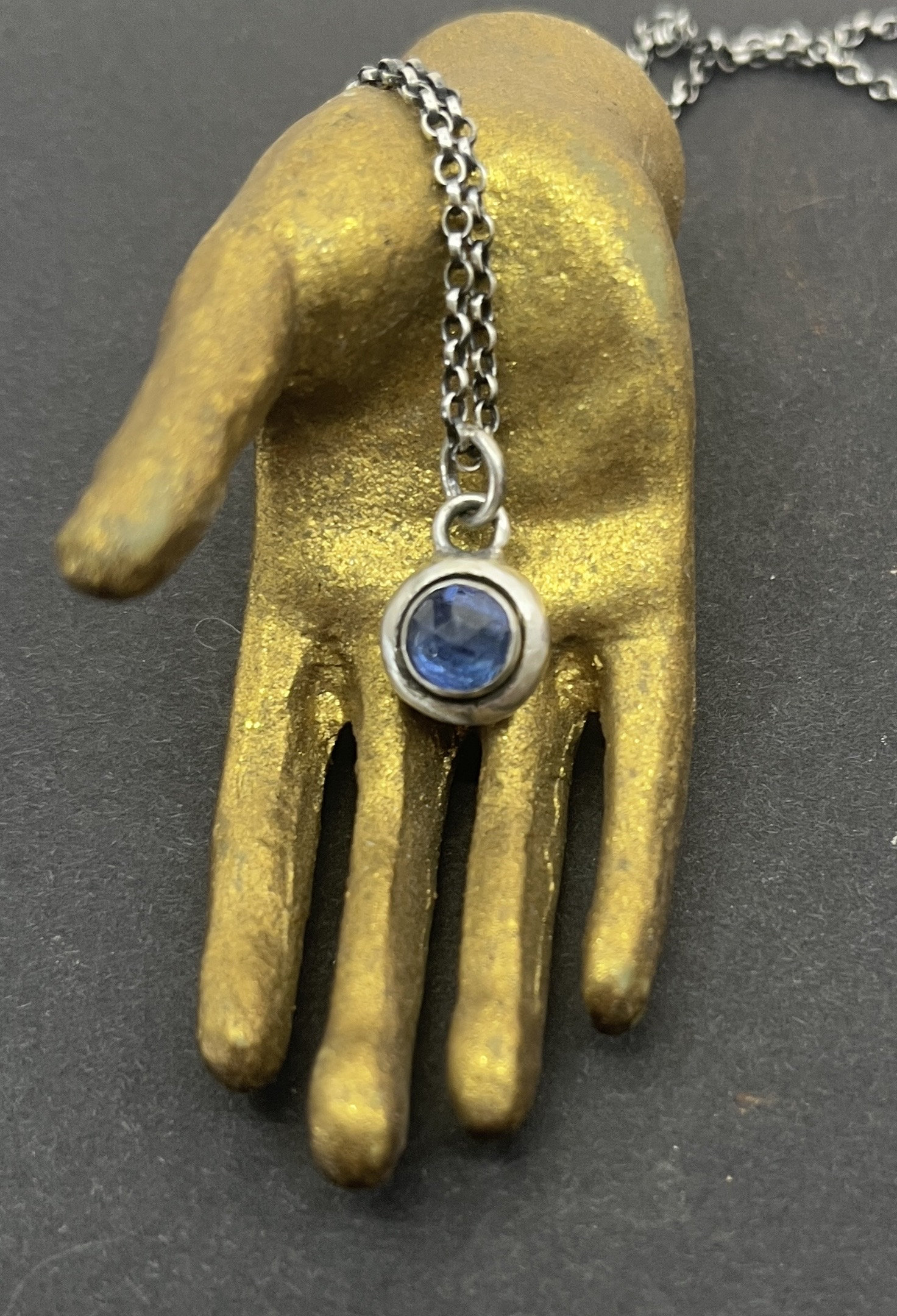Blue faceted kyanite  add on.  Add some colour to your totem necklace. handmade gemstone pendant.