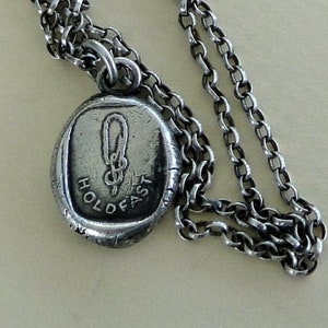 lovers knot, antique wax letter seal pendant. Holdfast, sailors knot, commitment pendant