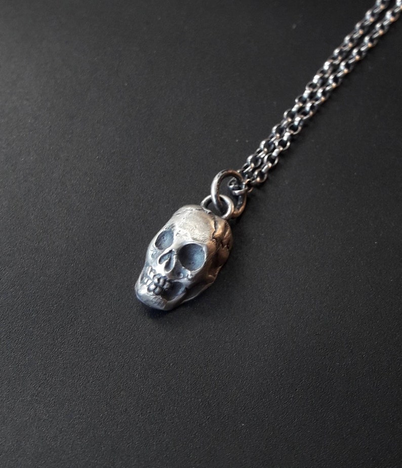 Tiny Solid Silver Skull. Memento Mori Add to Your Amulet. - Etsy