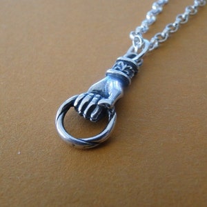 Silver hand, charm holder pendant. Victorian hand holder to hang your wax seal jewelry on.