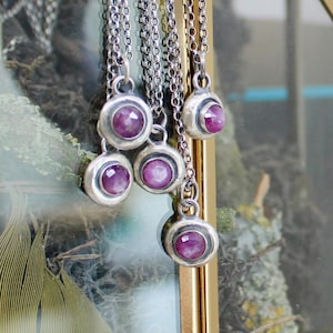 Beautiful Faceted Ruby and sterling silver Add ON. add some colour to your meaningful necklace. 6mm sterling and ruby charm