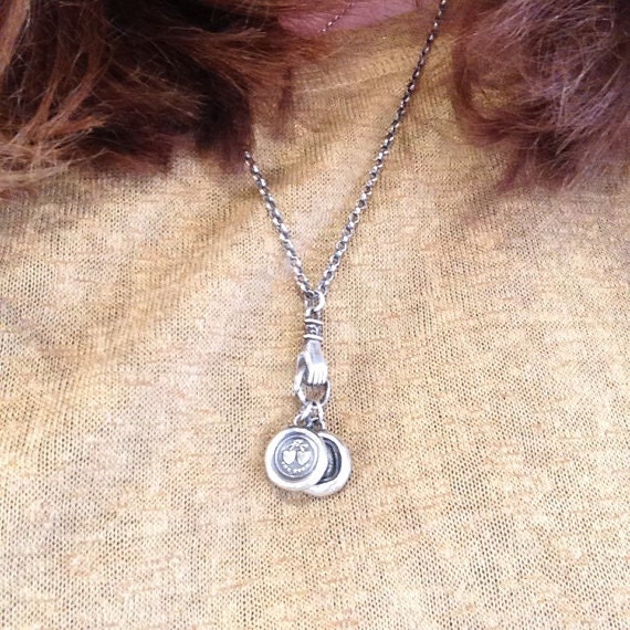 Silver Hand Charm Holder Pendant 