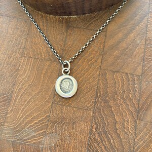 Small antique wax seal pendant.  Irish harp and shamrock.  250 year old wax seal impression. Irish interest.