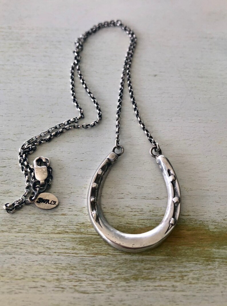 Lucky Horse Shoe Necklace. Sterling Silver Good Luck Necklace. Etsy