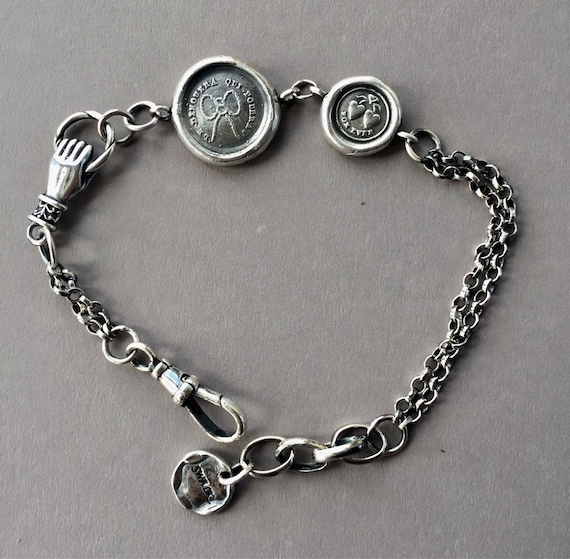 Chunky silver charm best sale bracelet