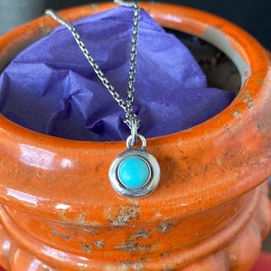 Beautiful blue turquoise and sterling silver Add ON. add some colour to your meaningful necklace. 6mm sterling and turquoise charm.