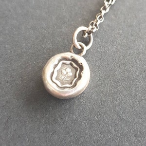Lucky Shamrock - sterling silver antique wax seal.  Handmade sterling Irish pendant.  Emblem of Ireland