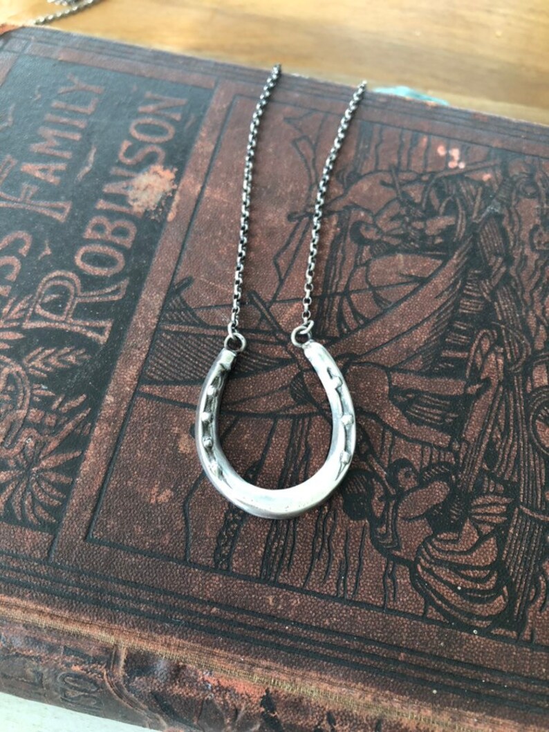 Lucky Horse Shoe Necklace. Sterling Silver Good Luck Necklace. Etsy