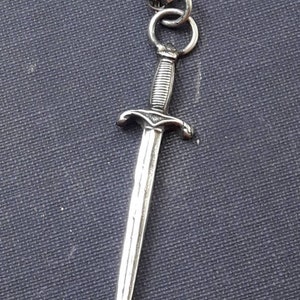 Warrior sword pendant, handmade sterling silver sword charm. meaningful jewelry