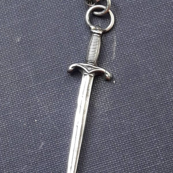 Warrior sword pendant, handmade sterling silver sword charm. meaningful jewelry