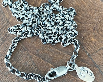 Sterling silver Rolo chain.  Medium weight silver chain with strong clasp. 2.4mm Belcher chain
