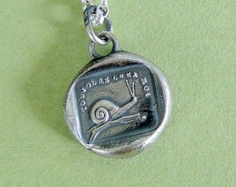 Always at home...... antique wax seal pendant, sterling silver