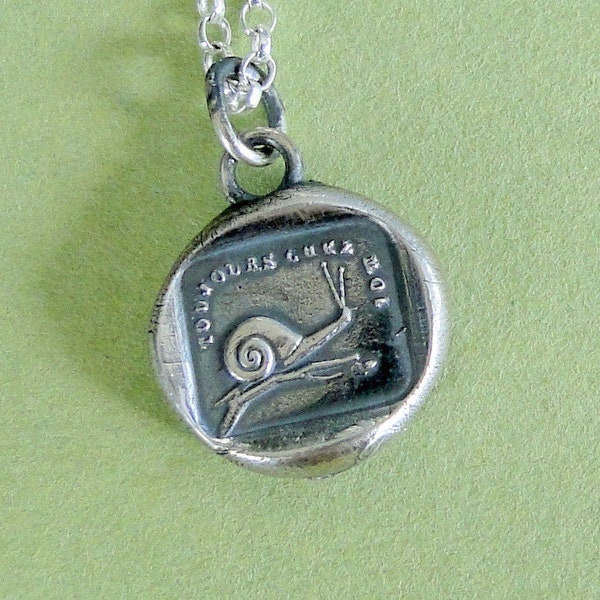 Always at home...... antique wax seal pendant, sterling silver