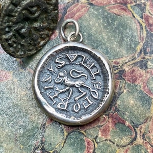 Soy un león fuerte, Sum Leo Fortis, sello de letra de cera antigua medieval.  Fuerza, coraje, valentía.......