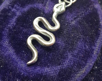 Sterling silver snake pendant.  handmade snake charm. add on for your totem necklace. spirit animal