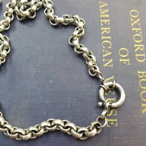 Heavy Silver Rolo Chain. Solid Silver Statement Chain. Luxe Victorian ...