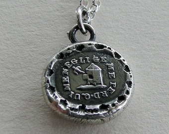 Hij die mij negeert, verliest mij... lakzegelhanger, ketting, sterlingzilveren ketting, hanger, vogelketting, vogelkooiketting, zilveren bedel