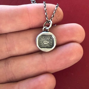 Always the same, Ivy leaf, fidelity, loyalty, steadfastness.  Sterling silver amulet, impression of an antique wax letter seal.