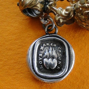 Love Makes us one, sterling silver, antique wax seal impression in sterling silver