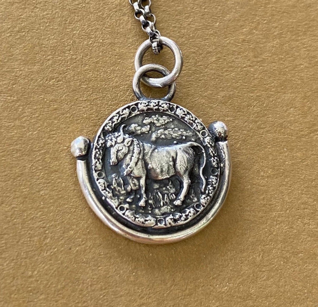 Sterling silver shop taurus pendant