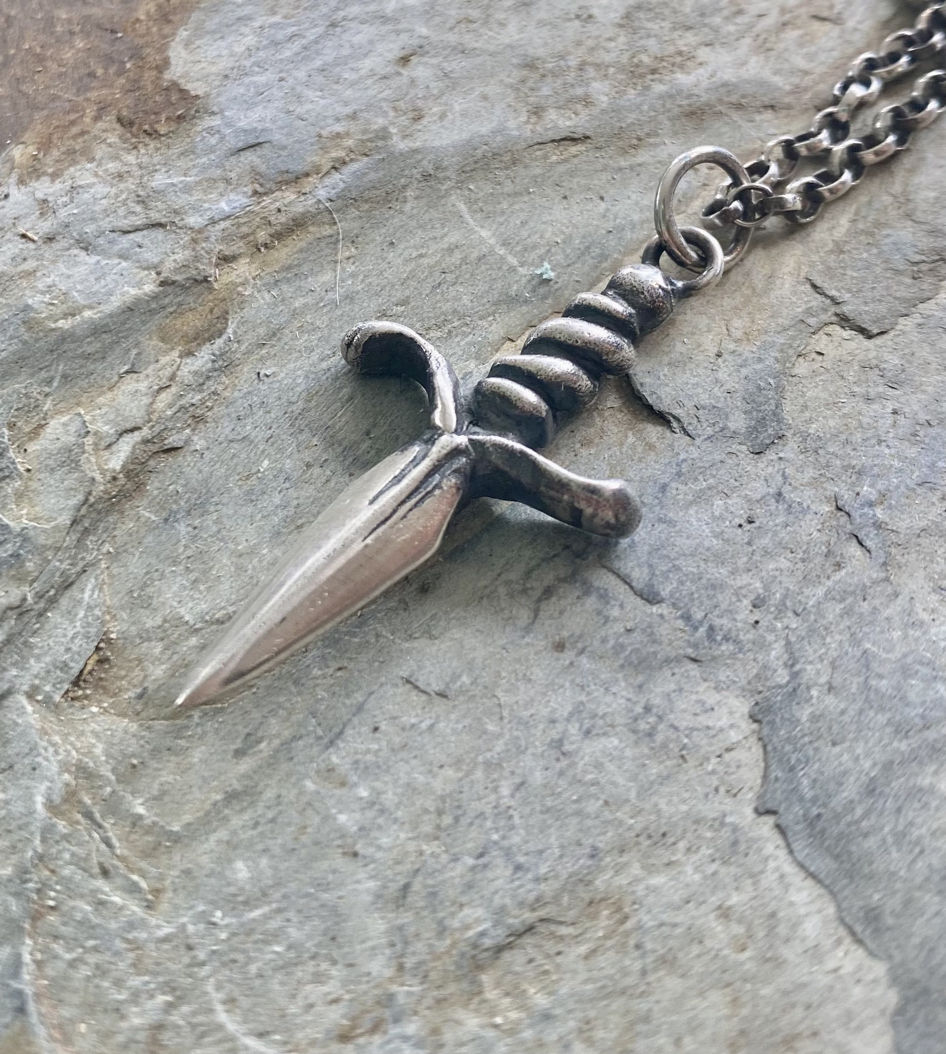 Solid sterling silver dagger. Symbol of betrayal loss | Etsy