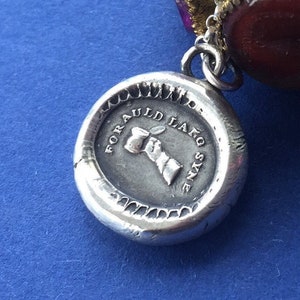 New Years Eve, For Auld Lang Syne. Lovely Sterling silver, antique wax letter seal pendant. New Years Eve amulet