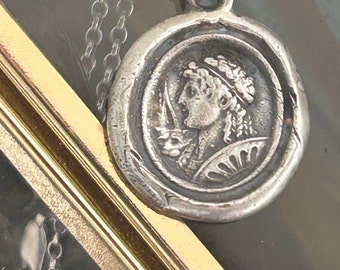 Diana Goddess of the hunt. Patroness of Childbirth, wildlife, the countryside and wax seal impression pendant.