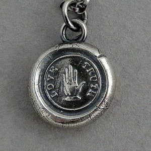 Truth Love, wax seal jewelry, sterling silver, SWALK love, friendship, sincerity Heart hand.