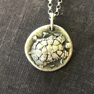 Ancient Greek tortoise/turtle coin necklace. Handmade sterling silver.