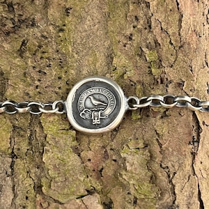 New LARGER God feeds the Ravens bracelet. Choose your size.  Solid sterling silver chain bracelet.