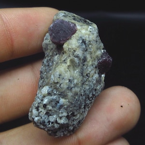 2549 . Corundum var. Ruby on matrix (Nonprecious natural mineral)
