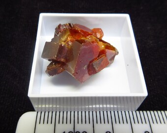 モロッコ、ミブラデン産のバナディナイト結晶クラスター天然石鉱物標本