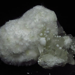 Okenite with apophyllite on prehnite (non precious natural stone) # 6019