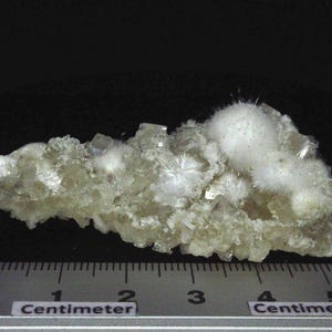 Okenite with apophyllite on prehnite (non precious natural stone) # 6026