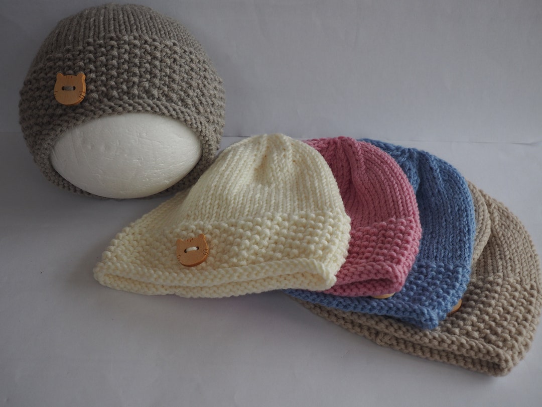 100 Merino Wool Baby Hat Pink Knitted Baby Hat Merino Wool Etsy