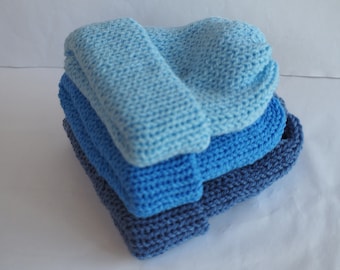 Handmade Knitted Baby Beanie: Soft Acrylic Newborn Hat